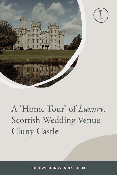 Discover everything you need to know about Cluny Castle in Scotland. Browse their historic, luxurious interiors, their private church and wedding reception setting in this 'Home Tour'. Cluny Castle, Castle Fairytale, Wedding Venues Scotland, Small Wedding Party, Castle Wedding Venue, Castles In Scotland, Modern Fairytale, Scottish Wedding, Beautiful Castles