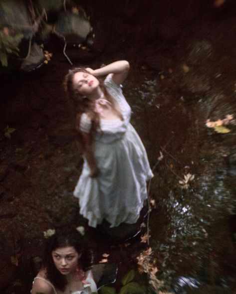 A Woman, White Dress, Water, White