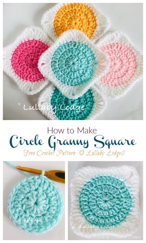 Circle To Granny Square Pattern, Lacey Granny Square, Circle Granny Square, Granny Square Pattern Free, Motifs Granny Square, Poncho Crochet, Granny Square Crochet Patterns Free, Crocheting Patterns, Confection Au Crochet