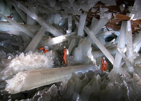 Glistening view of the shiny mineral pillars Giant Crystal, Laredo Texas, Socotra, Stone Walkway, Amazing Places On Earth, Crystal Cave, Beautiful Places On Earth, Large Crystals, Abandoned Places