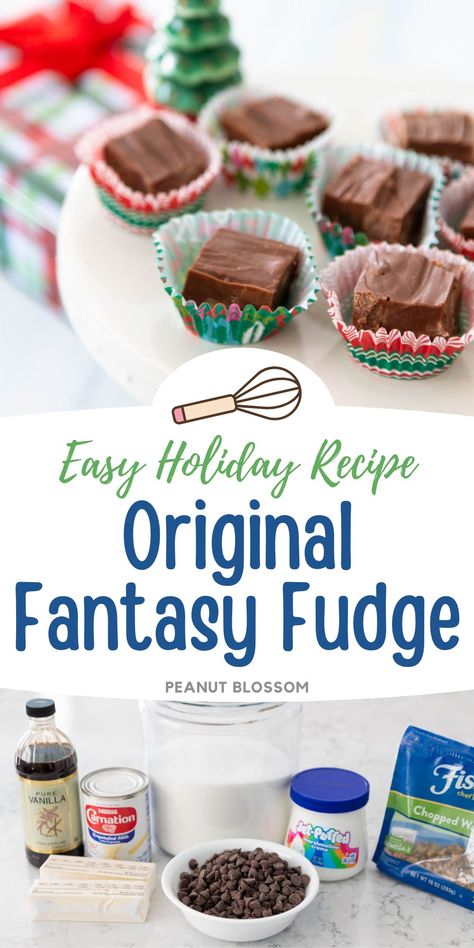 Original Fantasy Fudge Original Fantasy Fudge, Fantastic Fudge, Original Fantasy Fudge Recipe, Fantasy Fudge Recipe, Easy Christmas Candy, Sweet Chex, Fantasy Fudge, Chocolate Walnut Fudge, Holiday Potluck