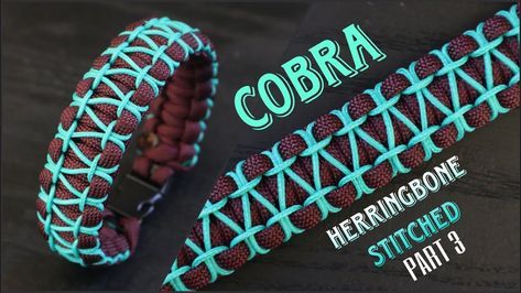 [PART 3] HOW TO MAKE COBRA KNOT WITH HERRINGBONE STITCHED PARACORD BRACELET, EASY PARACORD TUTORIAL - YouTube Stitched Paracord Bracelet, Cobra Knot, Paracord Crafts, Bracelet Easy, Paracord Tutorial, Herringbone Stitch, Girl Advice, Paracord Projects, Paracord Bracelet