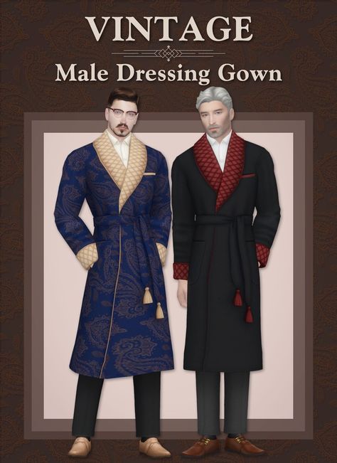 [Lonelyboy] TS4 Vintage Male Dressing Gown | Patreon Sims 4 Male Clothes Formal, Sims 4 Cc Vintage Clothes Male, Sims 4 Phantom Of The Opera Cc, Sims 4 Cc Victorian Clothing Male, Sims 4 Male Pajamas, Sims Vintage Cc, Sims 4 King Cc, Sims 4 Bridgerton Cc, Ts4 Men Cc