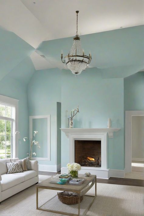 home decor interior design,space planning,interior design space planning,interior bedroom design,designer wall paint,paint color match,living room interior Sherwin Williams Watery, Watery Sherwin Williams, Living Room 2024, Light Oak Floors, Bedroom Accent, World Of Interiors, French House, Trendy Decor, A Living Room