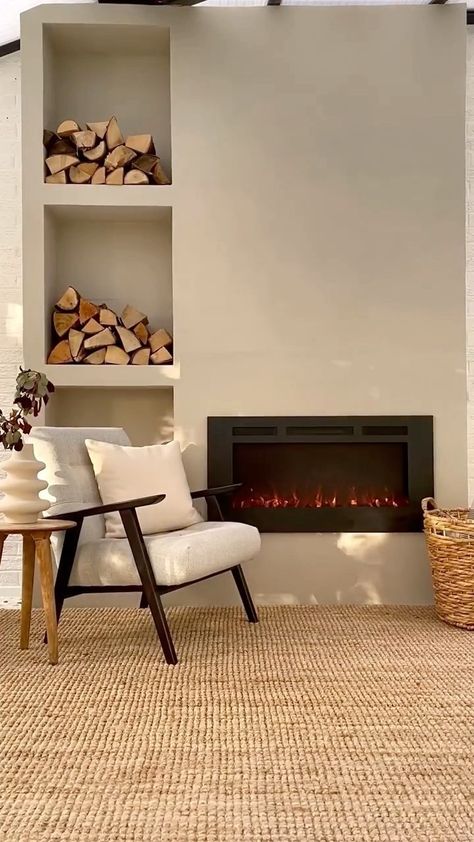 beforeafter_ideas on Instagram: DIY Faux Fireplace 🧡 Follow for more 🤩 • Credit: @mishkashoe • • #napoleonfireplace #electricfireplace #fauxfireplace #diyfireplace… Diy Foyer, Diy Electric Fireplace, Napoleon Fireplace, Faux Fireplace Diy, Faux Fireplace, Fireplace Makeover, Modern Fireplace, Dream Living, Fireplace Mantle