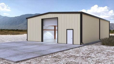 Metal Shop Building 40x60, Pole Barn Ideas, Metal Garage Buildings, Metal Shop Building, Metal House Plans, Metal Building Designs, Bay Door, Barn Shop, Montana Homes