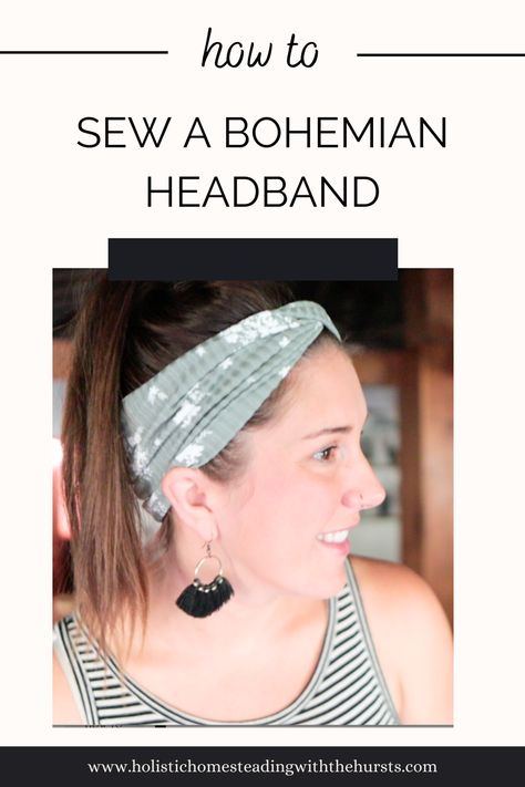 Sew your own Bohemian Headband in just a few minutes! Strawberry Daiquiri Recipe, Sewing Beginners, Natural Cleaning Products Diy, Bohemian Headband, Headband Tutorial, Hair Up Or Down, Healthy Homemade Recipes, Holistic Lifestyle, Cute Headbands