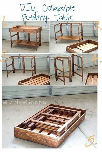 Collapsable Table Furniture Websites, Collapsible Table, Craft Table Diy, Potting Table, Potting Bench, Market Stalls, Diy Holz, Craft Booth, Table Plans