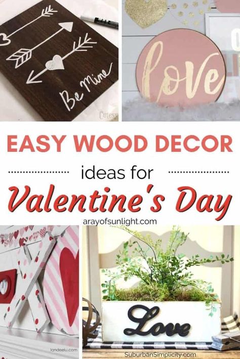 Wood Heart Crafts, Love Wooden Sign, Pinterest Valentines, Wood Craft Projects, Easy Wood, Valentines Day Photos, Diy Valentines Decorations, Valentine Tags, Wood Crafts Diy