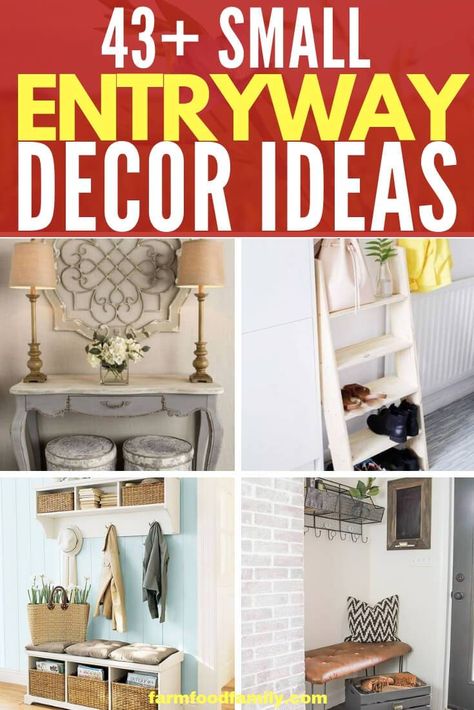 Best Small Entryway Decor & Design Ideas To Upgrade Space | Mudroom Ideas Small Entryway Decor Ideas, Small Entryway Decor, Mediterranean Bedroom Ideas, Small Entryway Ideas, Tiny Entryway, Small Foyer, Entryway Decor Ideas, Apartment Entryway, Small Entrance