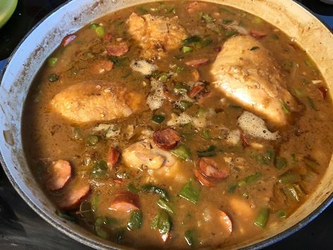 Chicken And Sausage Gumbo, Gumbo Recipe Sausage, Chicken And Sausage, Sausage Gumbo, Gumbo Recipe, South Louisiana, Cajun Recipes, Gumbo, Soups And Stews