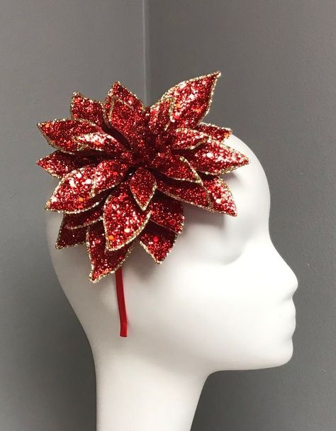 Christmas Headband Diy, Holiday Headpiece, Christmas Headpiece, Elf Hair, Floral Fascinators, Diy Ugly Christmas Sweater, Headband Fascinator, Mini Hats, Headpiece Diy