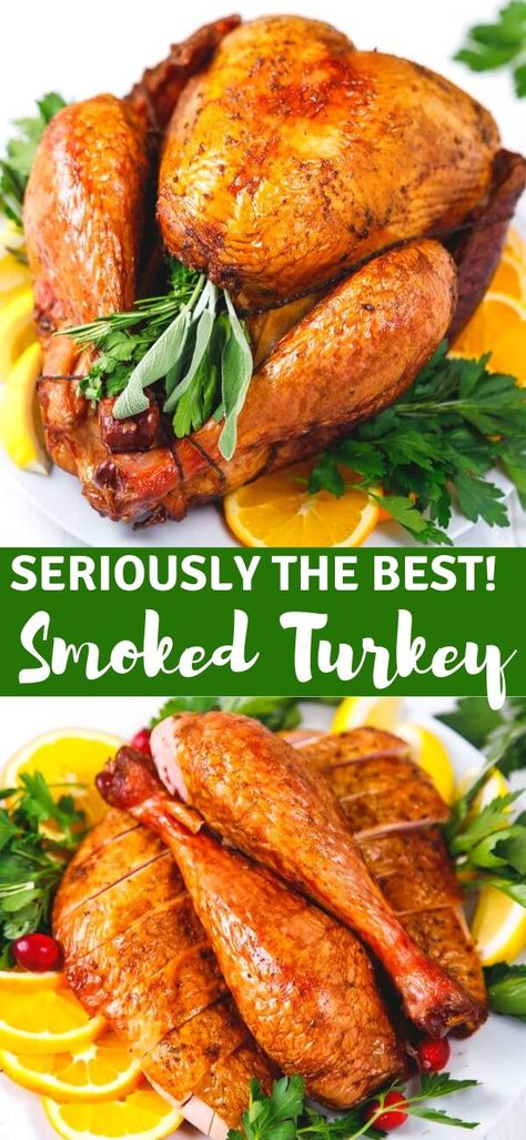 Best Smoked Turkey Recipe, Best Smoked Turkey, Smoked Turkey Brine, Preparing A Turkey, Turkey Brine Recipes, Smoked Turkey Recipes, Brine Recipe, Traeger Recipes, Pellet Grill Recipes