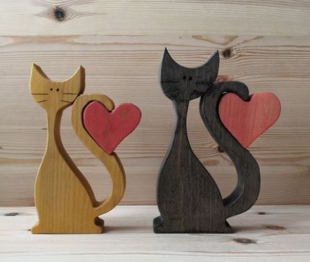 Wood Art Projects, Wood Animal, Christmas Wood Crafts, Wood Puzzles, Wooden Cat, Scroll Saw Patterns, Wood Creations, Cat Crafts, Wood Carving Art