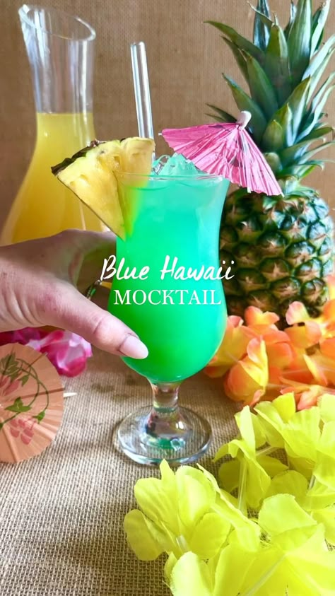 I’m sharing another mocktail with blue curacao syrup from @ToraniFlavor: a Blue Hawaii mocktail recipe! This Blue Hawaiian Mocktail is as tropical, delicious, and refreshing as it is pretty. If you’re looking for a non-alcoholic blue Hawaiian drink recipe, Hawaiian drinks that are non alcoholic in general, a kid-friendly drink idea for a summer party, or a new recipe to sip on sans booze, you’ll love this one. Click or visit FabEveryday.com for the blue mocktail recipe. Blue Hawaii Mocktail Drink, Finger Foods For Sip And Paint, Virgin Miami Vice Recipe, Signature Drinks Non Alcoholic, Blue Hawaiian Mocktail Recipe, Drinks Non Alcohol Recipes, Non Alcohol Cocktails, Non Alcoholic Tiki Drinks, Hawaii Drinks Non Alcoholic