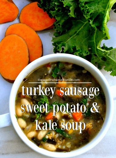 Kale Sweet Potato Soup, Potato And Kale Soup, Sausage Sweet Potato, Sweet Potato And Kale, Sausage And Kale Soup, Kale Soup Recipes, Sausage Kale, Sweet Potato Kale, Healthy Soups