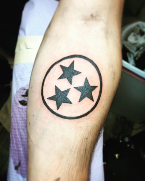 Tennessee Tri Star Tattoo, Tennessee Tristar Tattoo, Tennessee Tattoo Ideas, Tennessee Tattoo, Tennessee Tristar, Arm Tats, Tri Star, Star Tattoo, Living Art