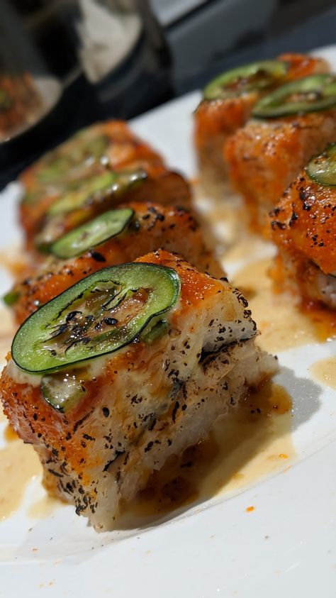 [HOMEMADE] Aburi Salmon Oshi Sushi Seared Salmon Sushi, Salmon Sushi Recipes, Aburi Salmon, Aburi Sushi, Salmon Sushi, Seared Salmon, Sushi Recipes, Food Images, Asian Dishes