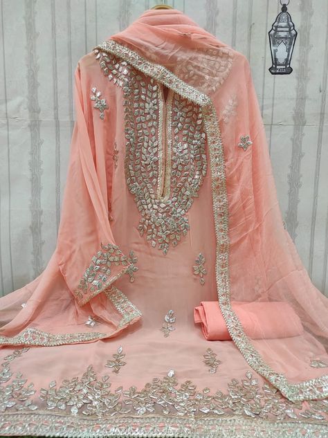 Gotta Work Dresses Pakistani, Partywear Suits, Gotta Work, Gota Work, Pakistani Fancy Dresses, Pure Chiffon, Work Suits, Quick Outfits, Chiffon Dupatta