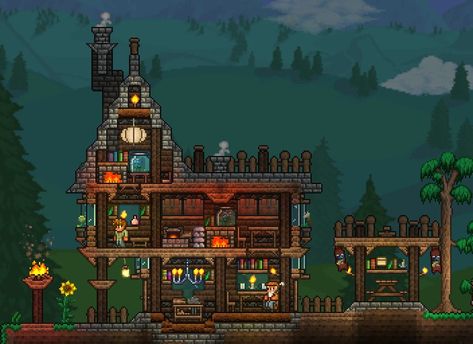 Terraria Beginner House, Terraria Merchant House, Terraria Forest House Ideas, Terraria Town Ideas, Terrira House, Terraria Starter House, Terraria Castle, Terraria Houses, Terraria Game