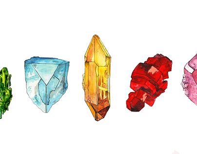 Check out new work on my @Behance portfolio: "Gemstone Illustration" http://be.net/gallery/50415469/Gemstone-Illustration Holly Exley, Crystals Watercolors, Crystal Illustration, Watercolor Food Illustration, Crystal Drawing, Art Et Illustration, Watercolor Inspiration, Art And Illustration, Book Projects