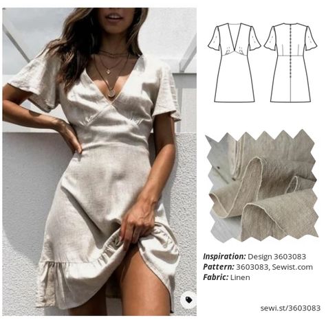 Easy Beginner Dress Sewing Pattern, Linen Clothes Sewing Patterns, Easy Dresses To Sew For Women, Sewing Own Clothes Ideas, French Style Sewing Patterns, Diy Sun Dress Pattern, Sewing Fashion Clothes, Cool Sewing Projects Clothing, See Dress Sewing Patterns