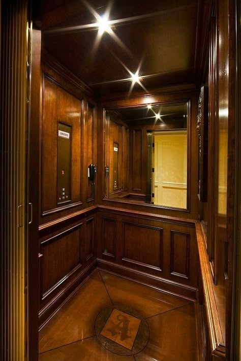 Vintage Elevator, Balcony Seating, Luxury Dream Homes, Art Cinema, Elevator Interior, Mediterranean Mansion, Arcade Room, Elevator Design, Lift Design