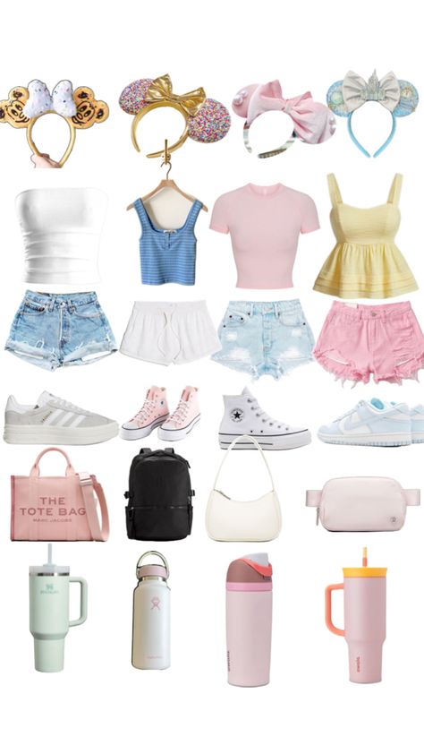 Disney outfit ideas for those going during the summer Tinker Bell Disney Outfit, Disney Outfits Aesthetic, Aesthetic Disney Outfits, Disney Outfit Ideas, Disney Outfit Inspo, Disney Park Outfit, Disney Trip Outfits, Disney Fits, Princess Inspired Outfits