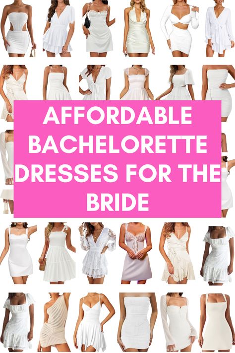 If you are a bride to be and you are on the hunt for a white bachelorette party dress for the bride then this post is for you! Amazon fashion actually has some amazing and affordable white dress ideas for brides to be! Definitely worth checking it out if you need bride bachelorette party outfit ideas! Bride Outfits For Beach Bachelorette Party, Batchlorette Outfits Bride, Dress Like The Groom Bachelorette, Bachelorette Outfit Ideas For Bride, Spring Bachelorette Party White Dress, Bachorlette Party Outfits, Bride To Be Outfit Bachelorette Parties, Bacherlotte Outfits Brides, Bachelorette Party Ideas For Pregnant Bride