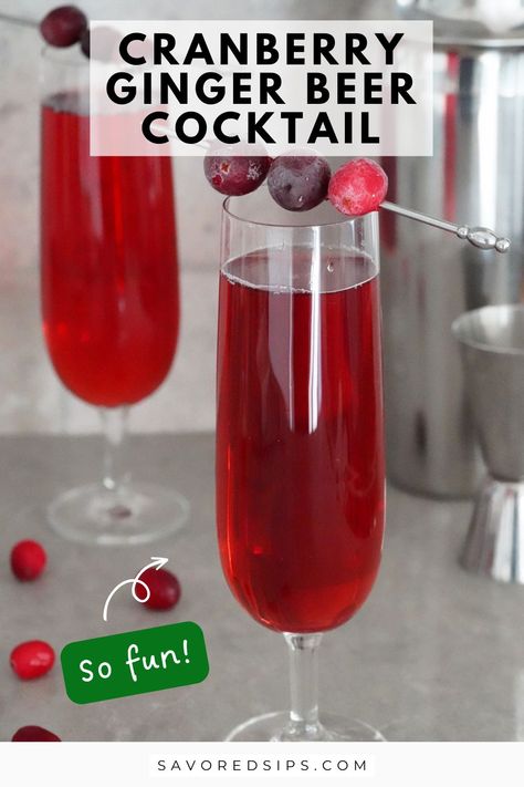 This cranberry ginger beer cocktail is a refreshing twist on holiday flavors. Sweet, tangy, and sparkling, it’s the perfect addition to any festive gathering. New Years Cocktail Recipes, New Years Eve Cocktails, Ginger Beer Drinks, New Years Cocktail, Cranberry Juice And Vodka, Ginger Beer Cocktail, Vodka Cocktails Easy, Ginger Cocktails, New Years Cocktails