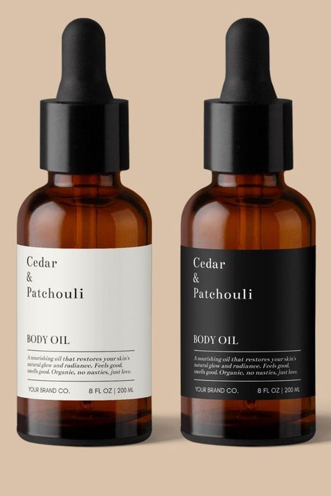 Essential Oil Label, DIY Dropper Bottle, Skincare Label, Small Bottle Label, Product Label Template Body Oil Label Design, Serum Label Design, Skincare Label, Cbd Packaging, Cosmetic Labels Design, Serum Product, Oil Label, Cosmetics Business, Essential Oil Labels