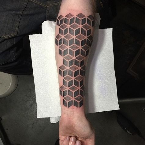 Cube Tattoo, Geometric Tattoo Neck, Geometric Tattoo Sleeve Designs, Geometric Tattoo Pattern, Indian Feather Tattoos, Modern Art Tattoos, Men Tattoos Arm Sleeve, Best Tattoo Ideas, Geometry Tattoo