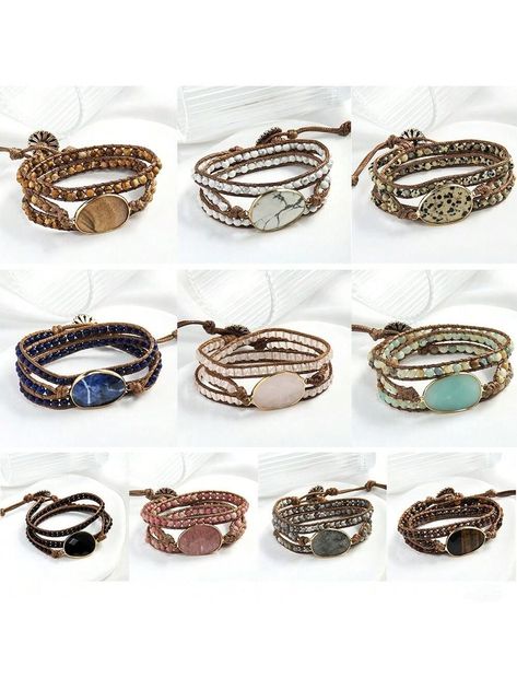 3-Layer Handmade Woven 4mm Multi-Colour Pure Stone Beaded Bohemian Fashion Wrap Round Bracelet For Girls- #3Layer #4mm #Beaded #bohemian #Bracelet #handmade #Multicolor #Natural #Stone #style #Women #woven #Wrap Check more at https://howcandothis.com/womenstyle/3-layer-handmade-woven-4mm-multi-colour-pure-stone-beaded-bohemian-fashion-wrap-round-bracelet-for-girls/ Multiple Bracelets Style, Bracelets Style, Wrap Around Bracelet, Multiple Bracelets, Styl Boho, White Turquoise, Retro Women, String Bracelet, Watches Women Fashion