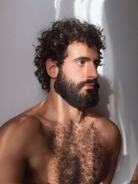 Curls Men, Chest Hair, Beard Game, Mens Hairstyles Thick Hair, Scruffy Men, Portrait Photography Men, Masculine Men, Beard No Mustache, Muscular Men