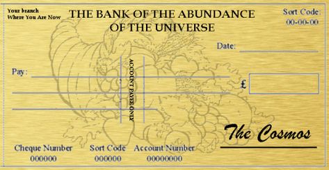 Cosmic cheque The Secret Check, Blank Cheque, Blank Check, Life Force Energy, Meditation Benefits, Cosmic Energy, Brain Waves, The Law Of Attraction, Money Affirmations