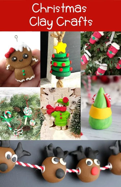 Easy Christmas Clay Crafts Christmas Clay Crafts, Crafts For Families, Best Christmas Crafts, Handmade Xmas Gifts, Dough Art, Diy Christmas Gifts For Kids, Clay Crafts For Kids, Diy Xmas Gifts, Holiday Gift Card