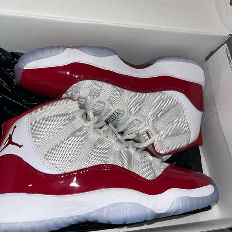 Cherry Jordan 11’s Cherry Jordan 11, Jordan 11 Red, Cherry 11, Best Nike Sneakers, Urban Street Fashion, Jordan 11s, Air Nike, Jordans Nike, Red Jordans