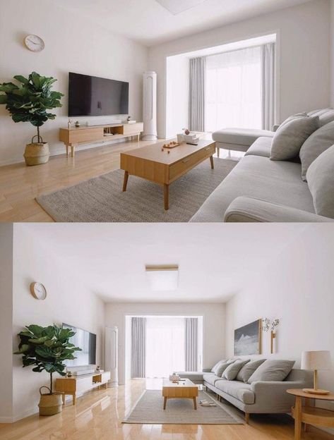 Muji Living Room, Minimalist Living Room Furniture, Condo Interior Design, Minimalist Living Room Decor, Desain Furnitur Modern, Tables Kitchen, Modern Minimalist Living Room, Apartment Living Room Design, Furniture Cheap