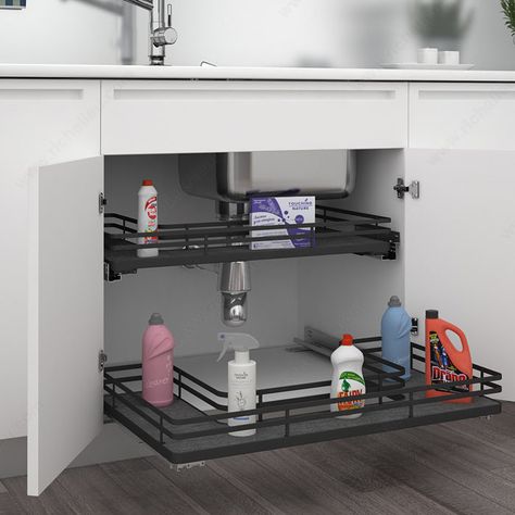 Wire Basket Shelves, Sink Basket, Under Sink Cabinet, Under Sink Storage, Rev A Shelf, Under Sink Organization, Flat Wire, Sink Storage, Sink Organizer