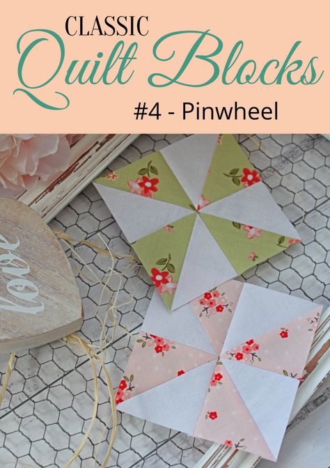 {Classic Quilt Blocks} Pinwheel - An Introduction Classic Quilt Blocks, Threadbare Creations, Pinwheel Tutorial, Pinwheel Quilts, Pinwheel Quilt Pattern, Pinwheel Quilt Block, Quilt Sampler, Quilts Blocks, Pinwheel Block