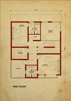 10 Marla House Plan, Home Map Design, 20x30 House Plans, 30x40 House Plans, Double Story House, Ideas For House, 2bhk House Plan, Indian House Plans, House Plans One Story