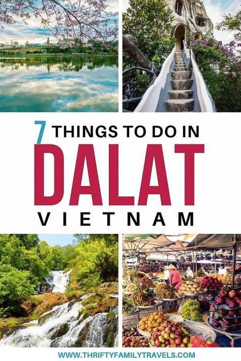 If you'rs heading to the pretty little town of Dalat - check out these tips on the best things to do in Dalat - Vietnam. Includes waterfalls in Dalat and more! Dalat Vietnam, Crazy House, Destination Ideas, Halong Bay, Asia Travel Guide, Travel Blogging, Koh Tao, Travel Pins, Adventure Activities