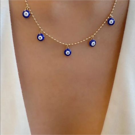 It Is Brand New And In Perfect Condition. Colar Chocker, Evil Eye Choker, Evil Eye Necklace Gold, Lucky Jewelry, Turkish Jewelry, Eye Pendant, Trendy Necklaces, Evil Eye Pendant, Evil Eye Necklace