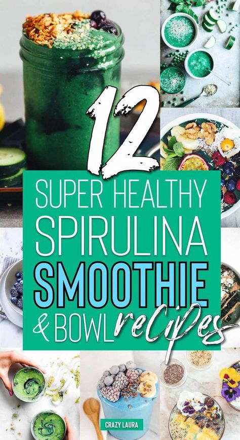 Check out these amazing spirulina smoothie bowl recipes with superfoods and more! #amazingsmoothies Spirulina Smoothie Bowl, Spirulina Recipes, Menu Project, Superfood Smoothie Bowl, Chocolate Smoothie Bowl, Spirulina Smoothie, Crazy Laura, Coconut Benefits, Health Bar