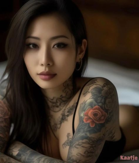 Japanese Lady Tattoo, Beautiful Art Female, Tree Tattoo Back, Tattoed Women, Bad Tattoos, Glamour Photo, Beauty Tattoos, Japanese Women, Content Creator