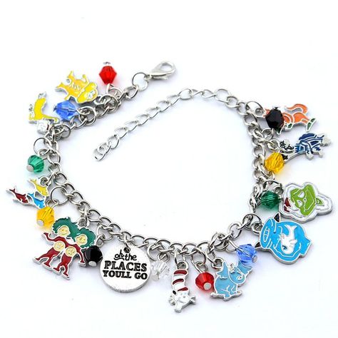 Small Gifts For Men, Dr. Seuss, Fan Jewelry, Bangles Style, Disney Jewelry, Christmas Gifts For Kids, Pendant Bracelet, Dr Seuss, Metal Bracelets