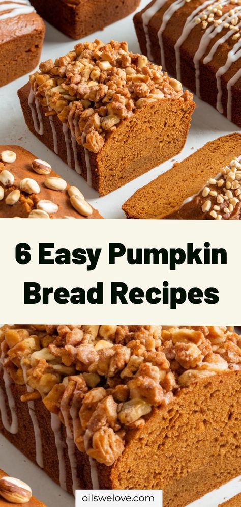 6 Delicious and Simple Pumpkin Bread Recipes bursting with fall flavors! Perfect for cozy baking days and holiday gatherings. #PumpkinBread #FallBaking #EasyRecipes Pumpkin Spice Bread Recipe, Spice Bread Recipe, Pumpkin Bread Recipes, Easy Pumpkin Bread, Pumpkin Spice Bread, Pumpkin Bread Easy, Spice Bread, Ginger Nut, Pumpkin Bread Recipe