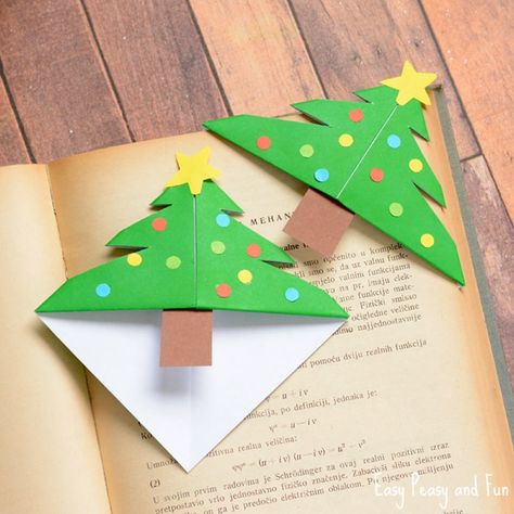 If your kids are eager to make their own DIY gifts for Christmas these Christmas Tree Corner Bookmarks are perfect! This is one of the simplest origami projects so it’s perfect for beginners and as it only takes a few minutes to make it’s also a great project for the classroom. *this post contains affiliate … Christmas Tree Corner, Tree Corner, Easy Origami For Kids, Origami Christmas Tree, Origami Bookmarks, Origami Bookmark, Christmas Bookmarks, Bookmark Craft, Christmas Origami