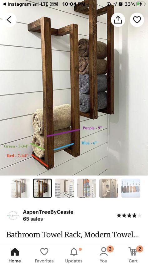 For guest or either bathroom we can make these Diy Towel Organizer, Pallet Towel Holder, Wood Towel Holder Bathroom, Diy Wooden Towel Rack, Bathroom Towel Hanging Ideas Farmhouse, Diy Bathroom Caddy, Diy Towel Rack Bathroom Hanging Ideas, Unique Towel Holder, Diy Wood Towel Rack