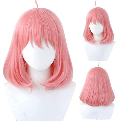 Anya Hair, Short Pink Bob, Anya Forger Cosplay, Anime Spy X Family Anya, Bangs Anime, Pink Cosplay, Spy X Family Anya, Anime Spy X Family, Cosplay Cute